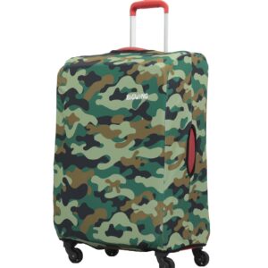 BIGWING Camouflage Print Polyester Fabric (20′ Inch) Small Size Protective Soft Luggage Trolley Bag Cover (Only for Fabric/Soft Trolley Bag)