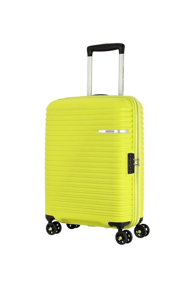 American Tourister Liftoff 55 CM Small Cabin Polypropylene (PP) Hard 8 Wheels Spinner Luggage/Suitcase/Trolley Bag for Travel (Apple Green)