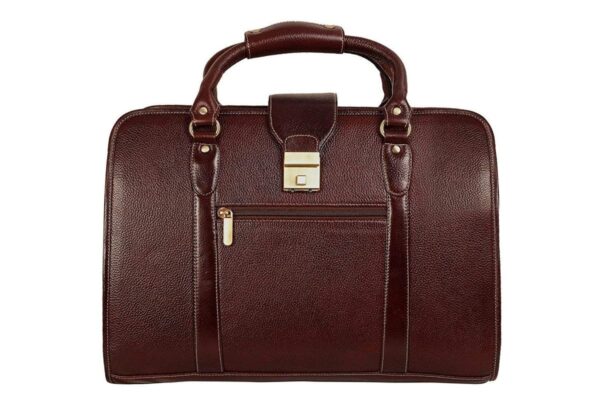 HYATT Leather Accessories 24 Litres Leather Laptop Briefcase Bag for Men Office (L-45.7 x H-35.6 x W-15.2 cm)