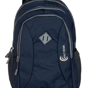 Half Moon 34 Ltrs Casual Waterproof Laptop Bag/Backpack for Men Women Boys Girls/Office School College Teens & Students with RAIN Cover (Navy Blue)