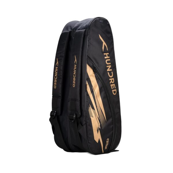 Hundred Cosmogear Badminton Kit-Bag (Black)|Double Zipper|Bag with Front Zipper Pocket