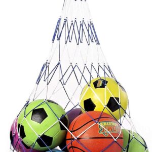 FORICX Football Carry net (12 to 16 Ball) Color May Vary | Nylon net Strong Durable Nylon Mesh Ball Carry Net Bag for Volleyball Basketball Football Outdoor Sports Equipment