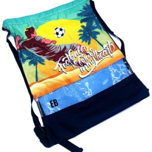 Echo Boomers Yellow Football Printed Design Daily Casual Outdoor Travel Sports Beach Drawstring Backpack