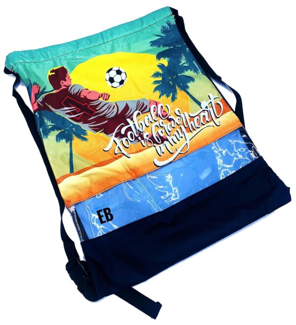 Echo Boomers Yellow Football Printed Design Daily Casual Outdoor Travel Sports Beach Drawstring Backpack