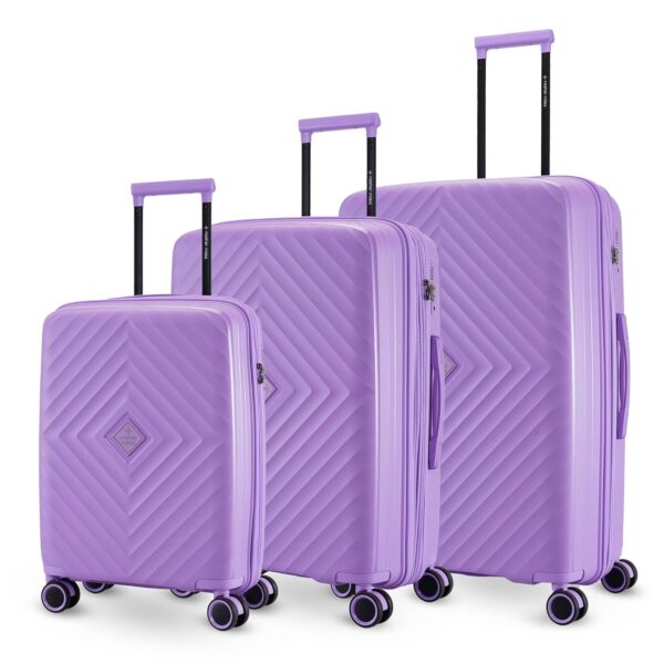 Nasher Miles Antwerp TSA Lock & Expander Hard-Sided Polypropylene Set of 3 Pastel Purple Trolley Bags (55, 65 & 75 Cm)