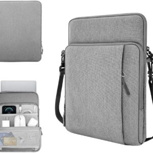 Dynotrek Tipple 13.3-14 Inch Laptop Sleeve Case Cover Pouch Sling Side Hand Bag with Shoulder Strap Dustproof Waterproof for Men Women -Denim Grey