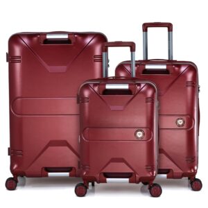 Verage Romero Set of 3 Expandable Hardsided Suitcase with TSA Approved Lock, Bottle Holder & Front Handle Luggage Trolley Bag for Travel (20″/24”/28″) (Marshall)