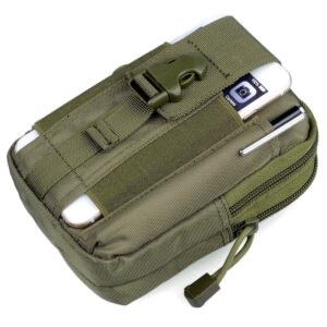 GOCART WITH G LOGO Men’s Nylon Outdoor Tactical Waist Bag EDC Molle Belt Waist Pouch Security Purse Phone Carrying Case (Green)