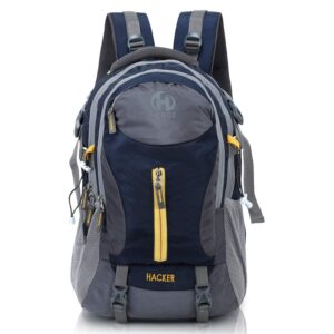 HEROZ Hacker 50 litres Large Size Nylon Travel Laptop Backpack Water Resistant Slim Durable Computer Book Bag Tracking Fits Up to 17.3-inch Laptop (058- ALL) (Navy Blue)