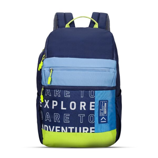 uppercase 35L Campus 03 | School Bag | Double Compartment with Top & Side Quick Access Pocket | Well- Padded Backpack | Side Water-Bottle Pocket | For Girls & Boys | 750 Days Warranty