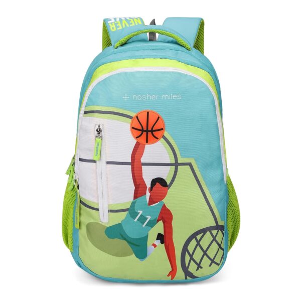 Nasher Miles 45 L Backpack with 3 Compartment and Rain Cover|Basketball theme for Casual,College and School