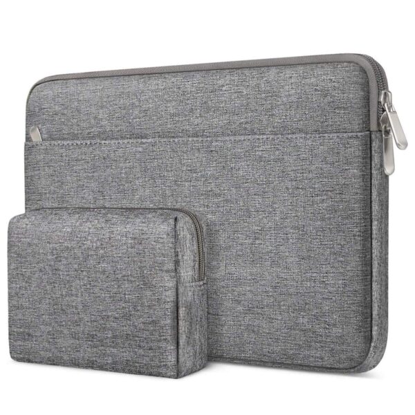 Dynotrek Protector 14.1 inch Laptop Sleeve/Case/Cover with Charger Pouch Waterproof Dust-Proof Hand Bag for Men Women -Denim Grey