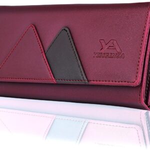 YESSBENZA Women’s and Girls Synthetic Faux Leather Wrist Two-fold Hand Clutch Mobile Handbag (YTFC-2402MAROON)