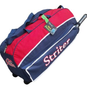 Striter® Cricket Kit Bag with Rolling Wheels – Large 30 Inch Heavy Duty – Red (Bag Only/Colors of Bag May Vary)