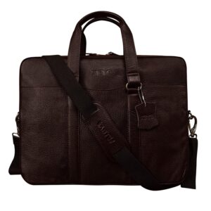 ABYS Genuine Leather Messenger Bag For Men 14 Inch Laptop Bag||Office Briefcase(Bombay Brown)