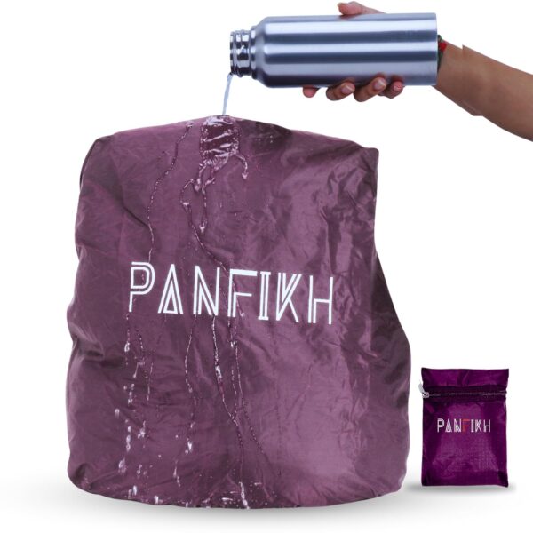 PANFIKH Bag Rain Cover Waterproof Rain Cover for Backpack with Extra Pouch – Adjustable Buckle – Wear-Resistant Material – Ideal for Travel, Trekking, and Bike Riding (Wine)