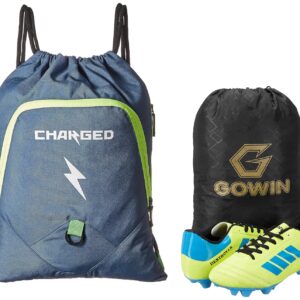 Charged Sports Bag Utile Sack Bag Blue with Gowin Football Shoe Destroyer Cyan Size-6