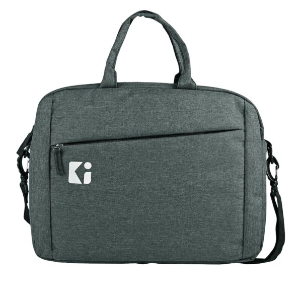 Kuber Industries Nylon Sling Executive Laptop Bag for Men & Women with Accessory Pockets | Professional & Corporate Messenger Laptop Side Bag for Boys | 15 & 15.6 Inch Laptop Compatible |Dark Grey