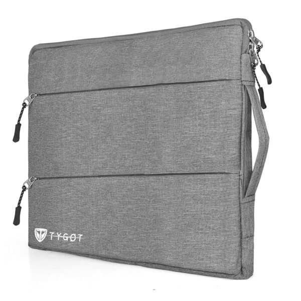 Tygot 15-15.6 Inch Laptop Sleeve Carrying Case, Waterproof Computer Cover Bag Compatible with MacBook Pro M3 M2 M1 Pro/Max 2024-2019, Dell XPS15, Hp Lenovo Acer Asus Chromebook (Grey)