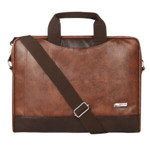 Zipline Office Synthetic Leather laptop bag for Men women, 15.6″ compatible laptop Messenger Bags for Men & Women (1-Tan Bag)