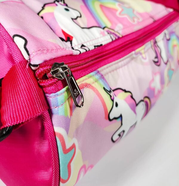 HOMEMATES 1 Pcs Stylish Unicorn Polyester Duffel Bag Use for Gym, Sports, Summing for Girls and Women (Pink)