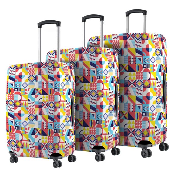 Nasher Miles Polyester Protective Luggage Cover Set of 3 (Small-Medium-Large) – Block Design