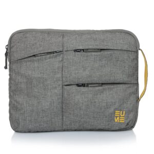 EUME Bliss Laptop Sleeve Polyester Laptop Case Cover Pouch with 3 Extra Pocket with Handle – Grey Color