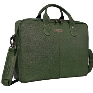 URBAN FOREST Jack Green Leather Laptop/Messenger Bag for Men