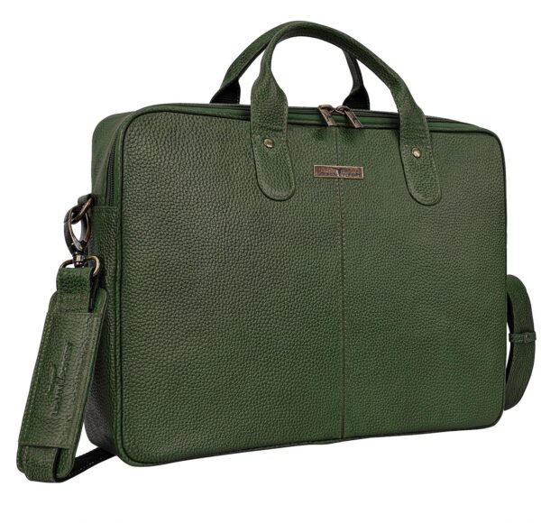 URBAN FOREST Jack Green Leather Laptop/Messenger Bag for Men