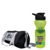 AV Brands Men's and Women's Polyester, Plastic 21 L Gym Bag and Gym Shaker Bottle Combo - Green