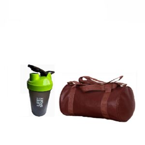 AV Brands Sports Combo of Gym Bag with Shoe Compartment, and Shaker Bottle(Green) Gym & Fitness Kit