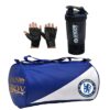 Gym Bag Combo Sports Men's Combo of Leather Gym Bag, Spider Shake Bottle with Black Gloves Fitness Kit Accessories (Black)