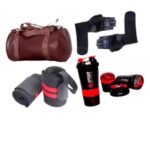 Gym Bag (Gym Bag with Spider Bottle with Wrist Support & Gym Gloves Home Gym Kit (Jai Multicolor, Dry Bag) Gym Combo