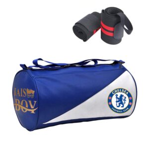 JAISBOY Royal Blue Combo Set of Gym Bag Duffel Bag with Shoulder Strap for Men & Women with Wrist Support Band for Daily Exercise (red)