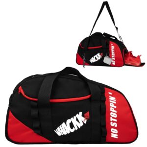 Whackk Attirant Red Blk 32L |Gym Fitness workout Training Sports Travel duffle bag separate shoe pocket |Multipurpose Carry Bag | Adjustable Strap|Unisex|Lightweight |Sports Kit | Swimming | Men Women