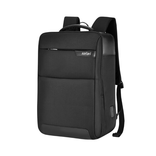 Safari SELECT 25L SUPREME Formal Backpack 17 Inch Laptop Pocket Premium Fabric 180 degree Opening Water Resistant USB Charging, Laptop & Tablet Bag, Backpack for Men & Women, Black